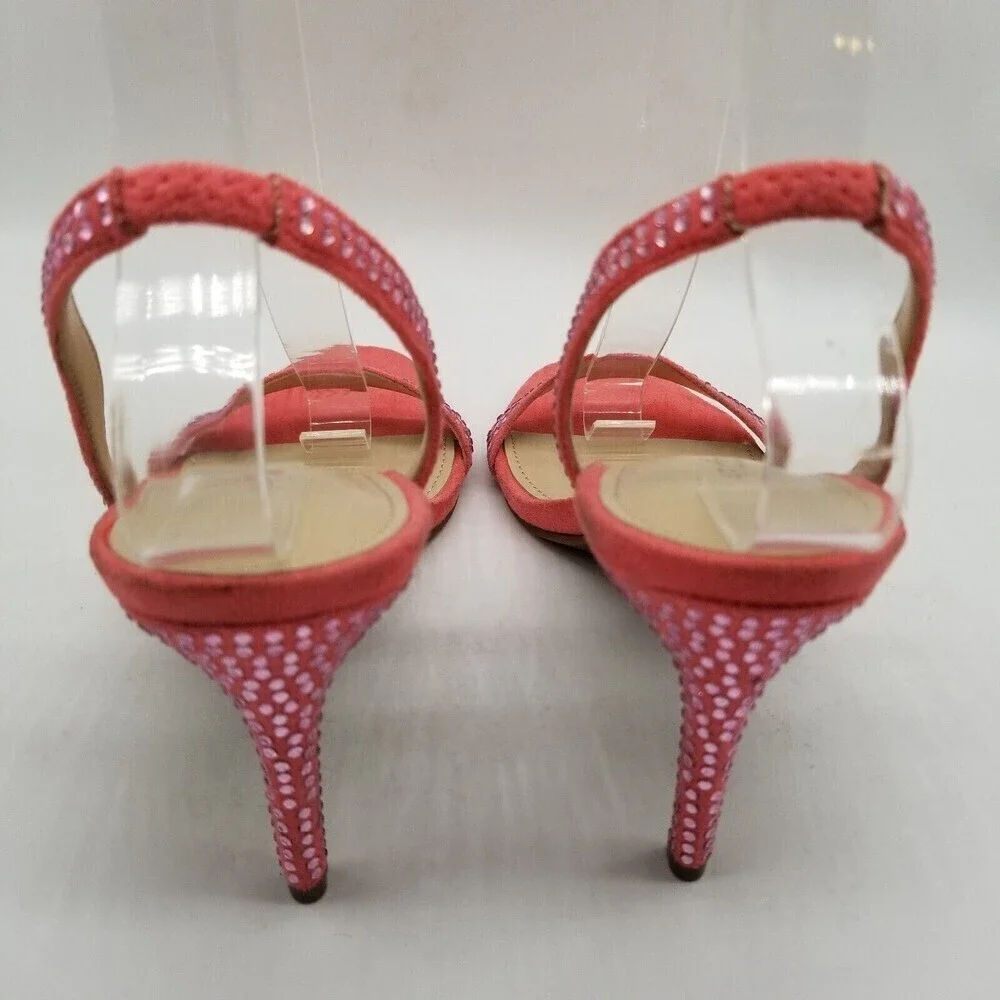 Marc Fisher‎ Women Pink Rhinestone Betila Heel sandals 9.5